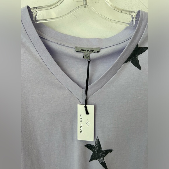 Lisa Todd Purple Star V Neck Top - Picture 3 of 4